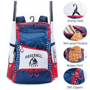 Boys USA Red,White, and Blue Baseball Bag